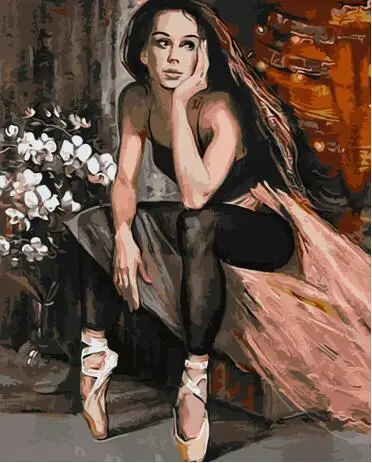 MaHuaf-W1291  the ballerina after the dance coloring by numbers on canvas Wall decoration painting for living room 