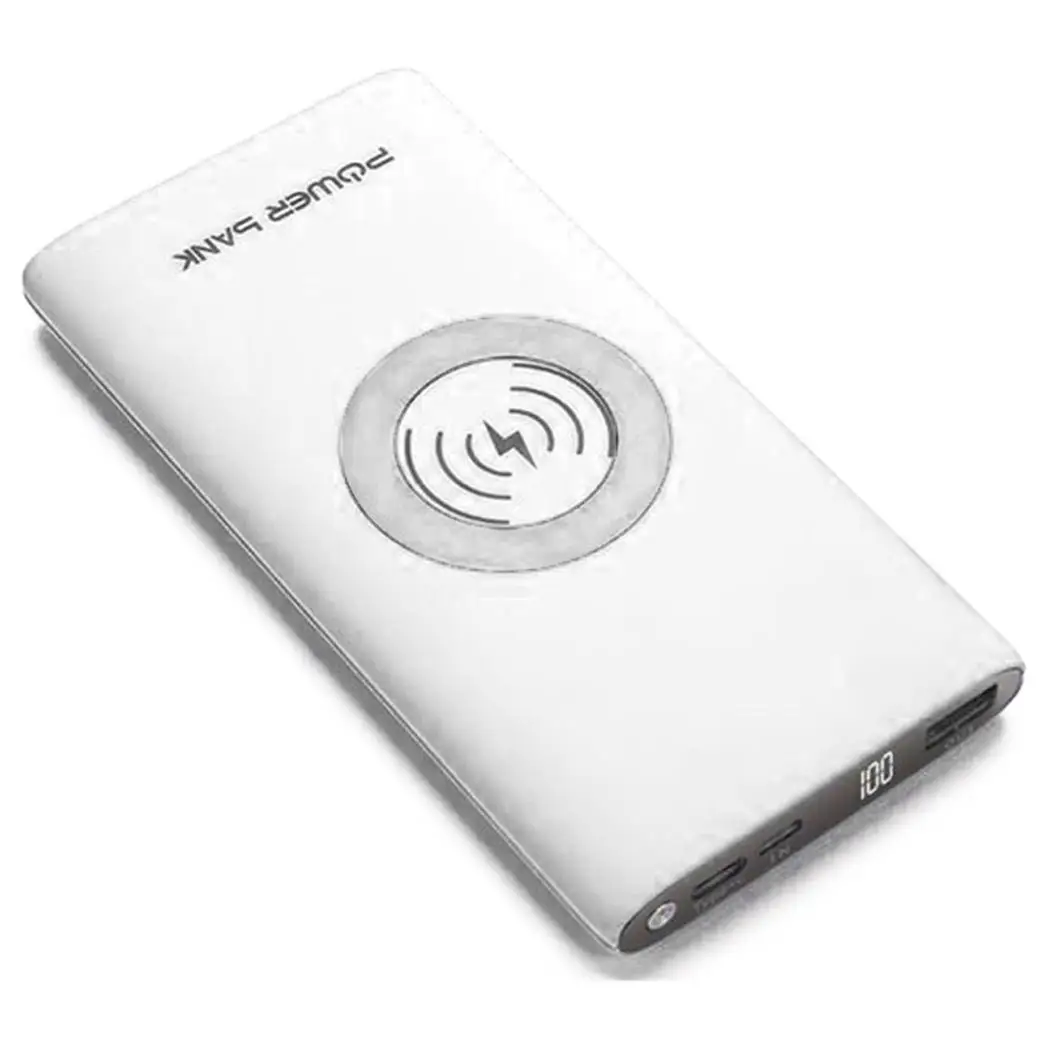 Portable Ultra Thin 10000mAh Smartphones Wireless 5V 1A, 5V 2.1A Fast Charge Power powerbank Square 65% Bank