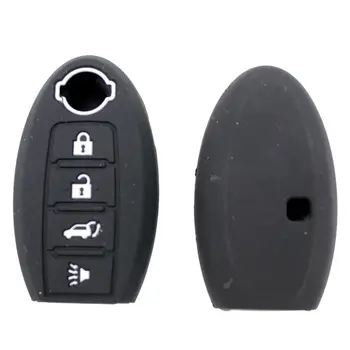 

Black 4 Buttons Remote Key Fob Case Silicone Cover Fit For Nissan Altima Maxima