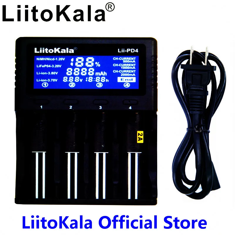 LiitoKala Lii-PD4 LCD Smart 18650 Battery Charger LCD  Charger Li-ion 18650 14500 16340 26650 21700 20700 Battery Charger