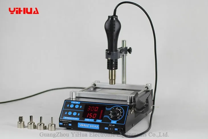 110 В/220 В YIHUA 853AA Высокая мощность ESD BGA паяльная станция PCB preheat и демонтаж IR preheating
