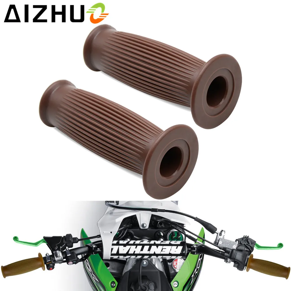 Handle Grips Motorcycle 7/8" Hand Grip Silicone Dirt Pit Bike Motocross Hand Grips Bobber Clubman Custom For Honda Suzuki Yamaha
