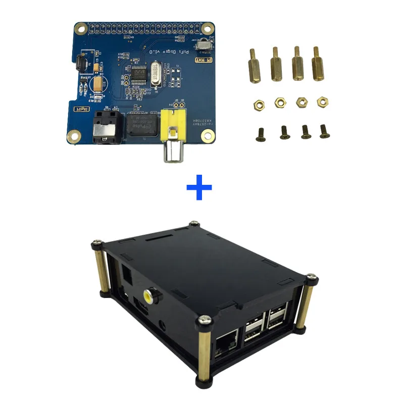 Цифровая звуковая карта Raspberry pi 3 HIFI DiGi I2S SPDIF модуль с акриловым чехлом для Pi 2 Model B +