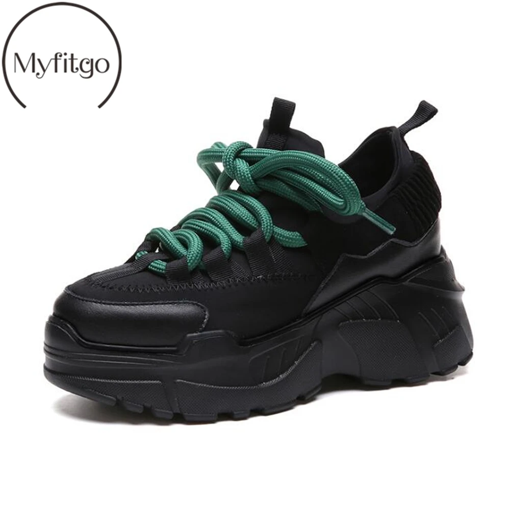 

Myfitgo Women Platform Chunky Vulcanize Sneakers Trainers Dad Shoes For Girls Women Sneakers Thicken Sole Lace up Casual Shoes