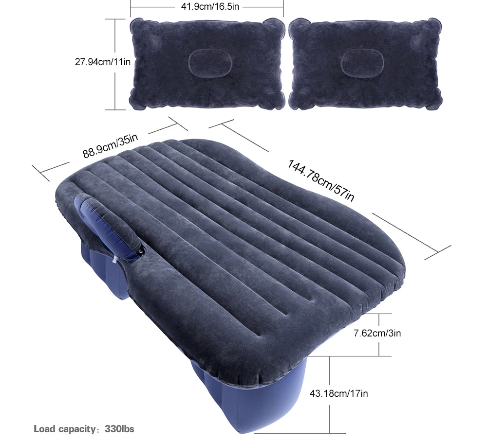 Автомобильный надувной матрас на заднем сиденье, надувная диванная подушка в автомобиле, открытый туристический матрас с подушками, автомобильная кровать для путешествий