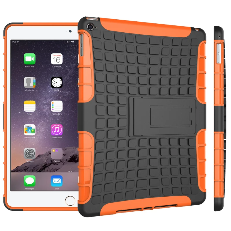 Противоударный tablet case cover for ipad 6 air 2 a1566 a1567 heavy duty броня жесткий тпу + pc стенд