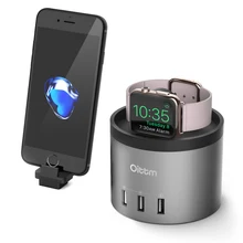 Oittm For Apple Watch Stand Charging Dock Station 4 USB Ports Desktop Nightstand Charger Dock For I Watch For iPhone 7 6 / Plus