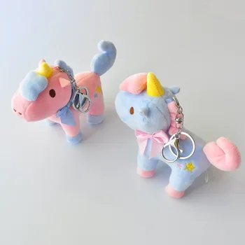 

1pcs Boutique 11cm New cute little fresh fruit aroma Unicorn pendant boutique dolls Plush Keychains toys Girls Bag Car buckle