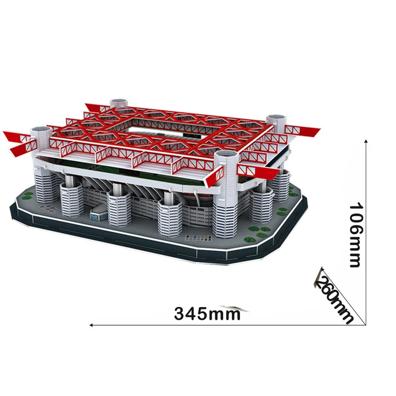 Классические модели 3D паззлов, стадионы Giuseppe Meazza RU Competition, футбольные игры, стадионы, DIY кирпичные игрушки, масштабные наборы бумаги