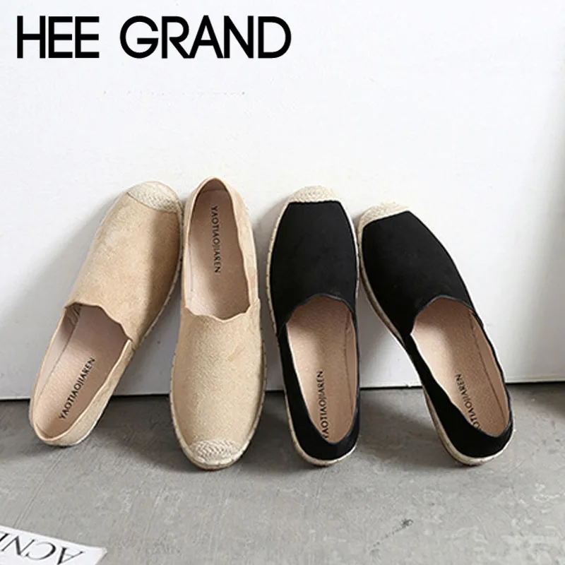 

HEE GRAND Spring Flat Shoes Woman Comfortable Casual Flats Breathable Cancas Shallow Women Shoes with Round Toe XWC1474
