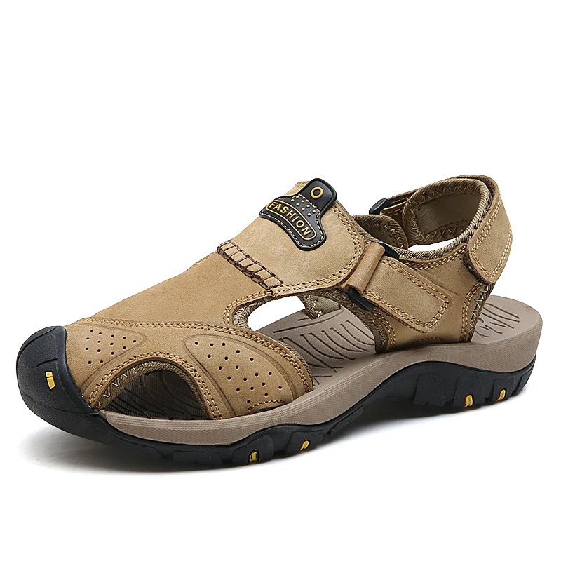 Vancat 2019 Summer Genuine Leather Outdoor Men's Shoes Men Sandals For Male Casual Shoes Water Walking Beach Sandalias Sandal Vancat 2019 Summer Genuine Leather Outdoor Men's Shoes Men Sandals For Male Casual Shoes Water Walking Beach Sandalias Sandal