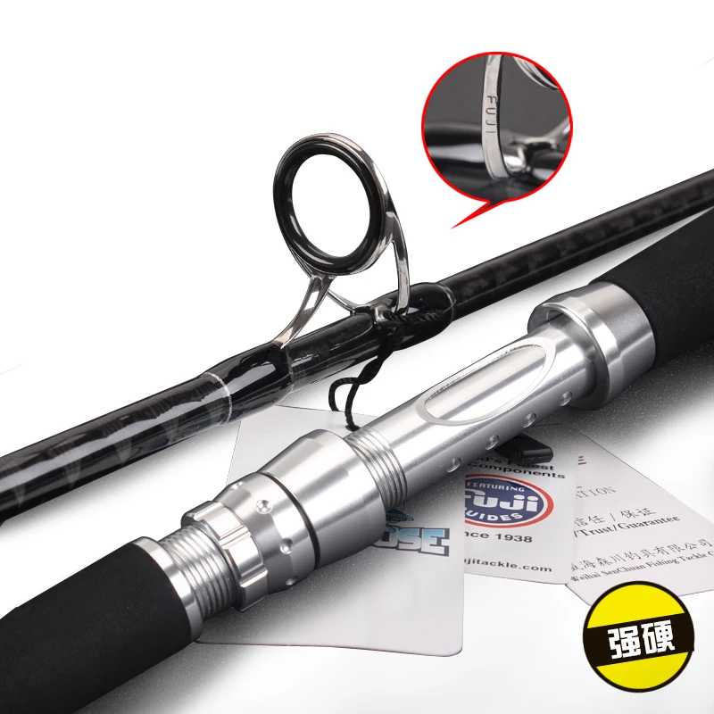 Vara de Pesca Rato Louco Novo Japão Fuji Guias Cruz Carbono Jigging Haste 1.68m 1.9 Dureza Diferente 37kgs Barco Gabarito Oceano