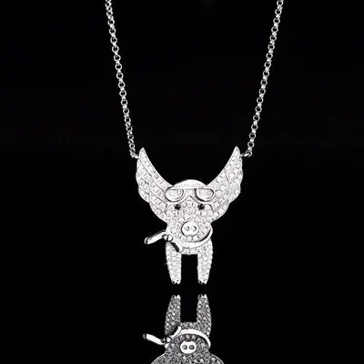 

Ins-APM Flying pigs cute wings pig necklace for women love of mischievous fashion net red.