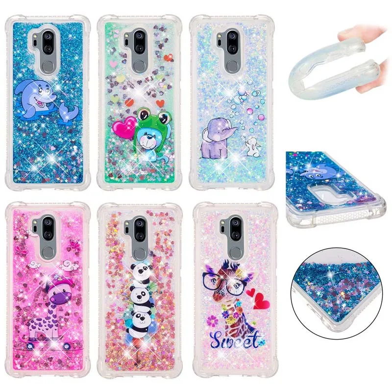 

Cartoon Glitter Liquid Sand Cases Quicksand Soft TPU Silicone Cover Shell Coque Funda for LG G7 ThinQ Stylo 4 Q Stylus 3 V20 V30