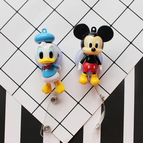 

Cartoon High Quality Easy Pull Buckle Retractable Buckle Pass ID Card Badge Holder Reel Round Solid Hospital School Office