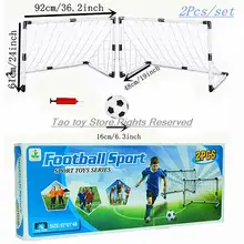 Novo portátil crianças 2 pc/set futebol objetivo net com bomba de bola crianças mini futebol portão brinquedo esporte(China)