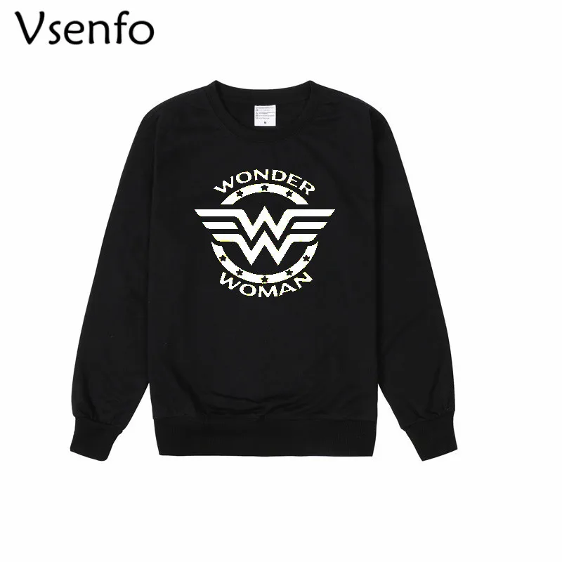 

Vsenfo Wonder Woman Sweatshirt Women Funny Graphic Print Marvel Superman Hoodies Crewneck Jumper Tops Super Hero Collection