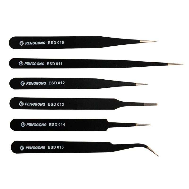 

6Pcs /Set Tweezers Chemical Medical Electronic Device Anti-Acid Non-Corrosive Nipper Repairing Maintenance Tools