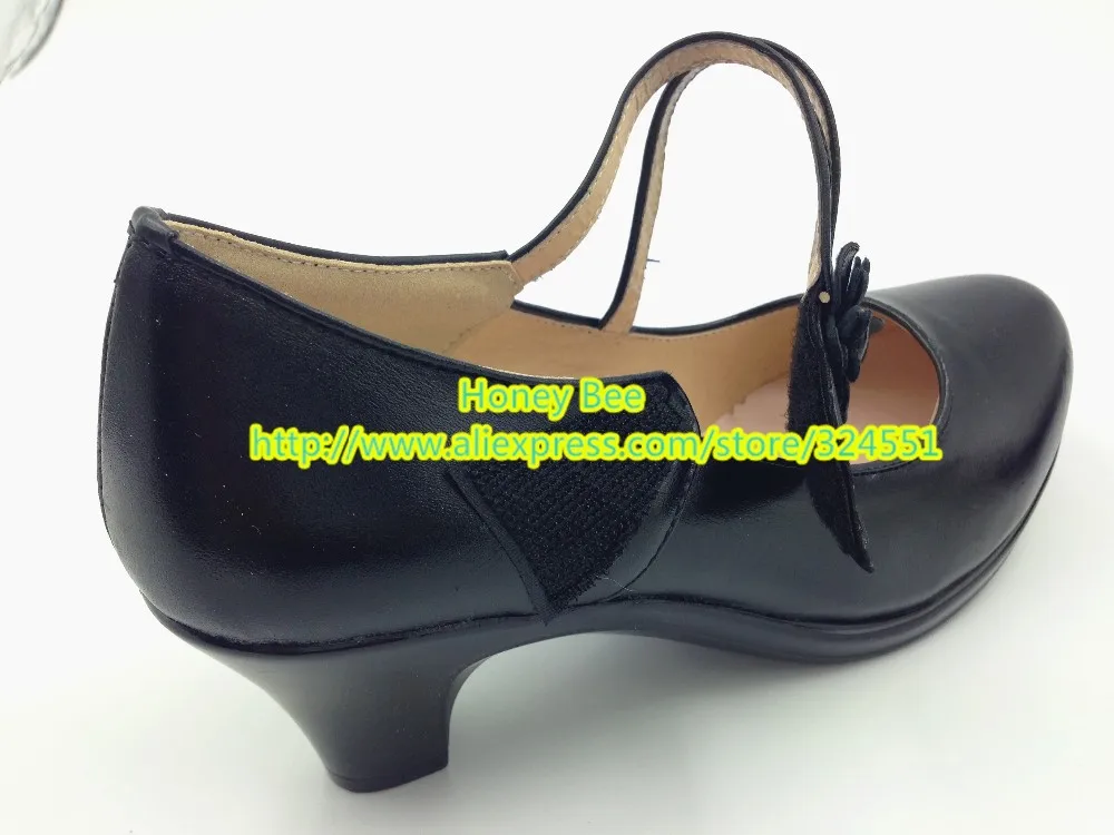 Обувь из натуральной кожи; женская обувь; стразы; удобная обувь для работы; Цвет Черный; sy-780
