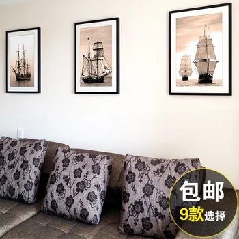 

painting murals are ancient sailing frame painting modern minimalist bedroom wall hanging triptych painting landscapes