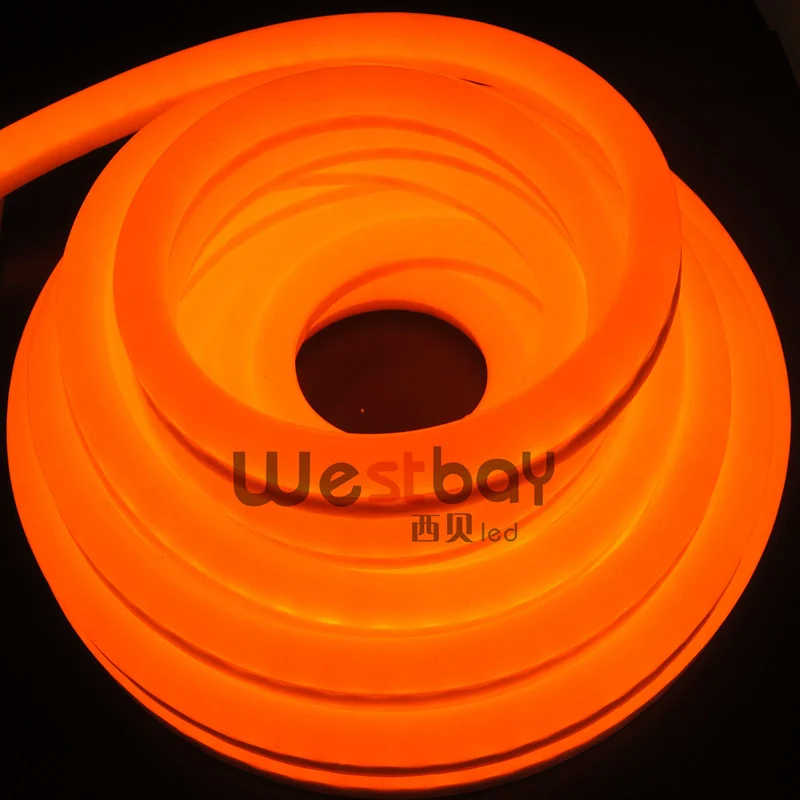 240 В 12*26 мм orange светодио дный neon flex с orange ПВХ покрытие, 50 м за лот, легкая установка для DIY огни