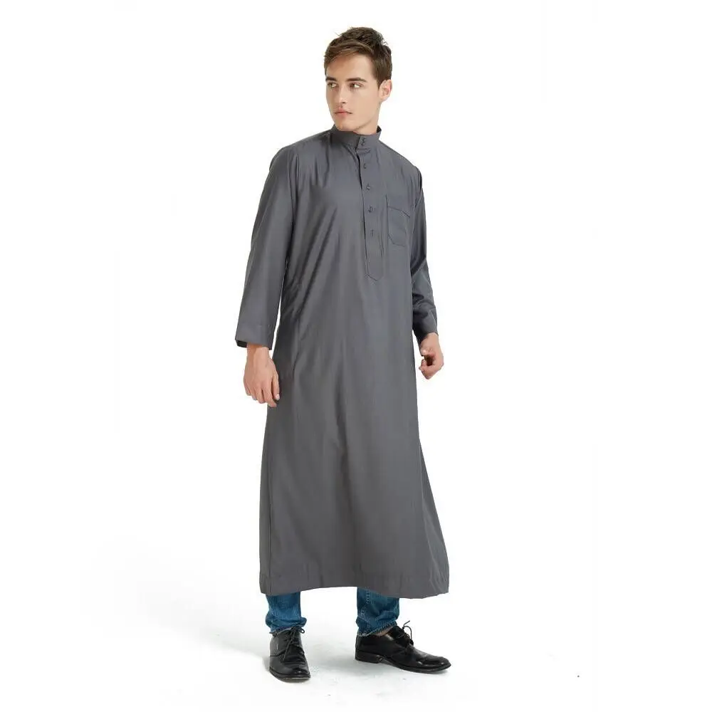 

New autumn/winter warm cotton thick stand collar arabic ropa hombre, muslim abaya islamic clothing men Worship clothing 123630