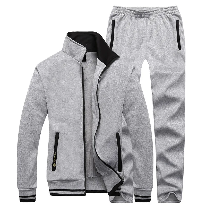 Rlyaeiz Autumn Winter Men's Sets Zipper Hoodies + Pants Sporting Wear Fleece Warm Tracksuits 2018 Casual Suits Men | Мужская одежда