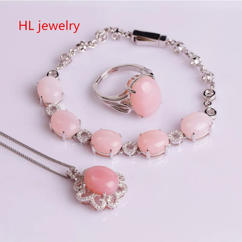 6.48CT Opal Jewelry 925 Silver Christmas Gift Pink Opal Necklace