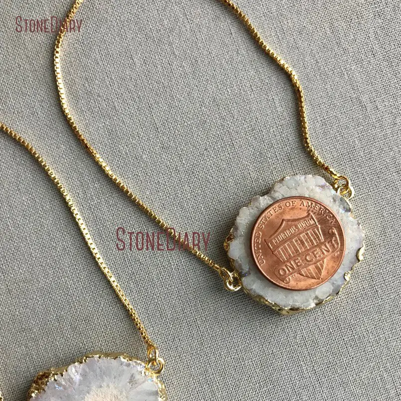 20180319-BM11274-Solar Druzy Quartz Bracelet White Stalactite Bracelet Druzy Gold Bracelet Adjustable Gold Quartz Solar Minimalist Bracelet Boho Cuff Gift_1
