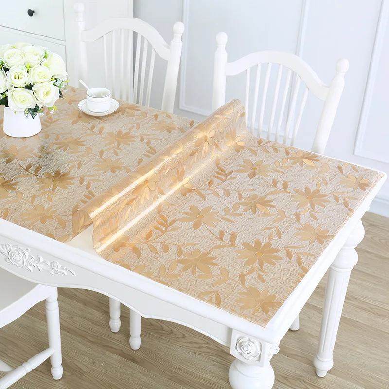 

Soft Glass Tablecloth PVC Waterproof Tablecloth Kitchen Table Cover Oil Cloth Nappe Table cloth Table Cloth 1.0mm