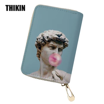 

THIKIN Funny Paul Blows Bubbles Print Credit Business Bank Cards Holder for Women Passport Cover Card Bag Femme Carteira Mujer
