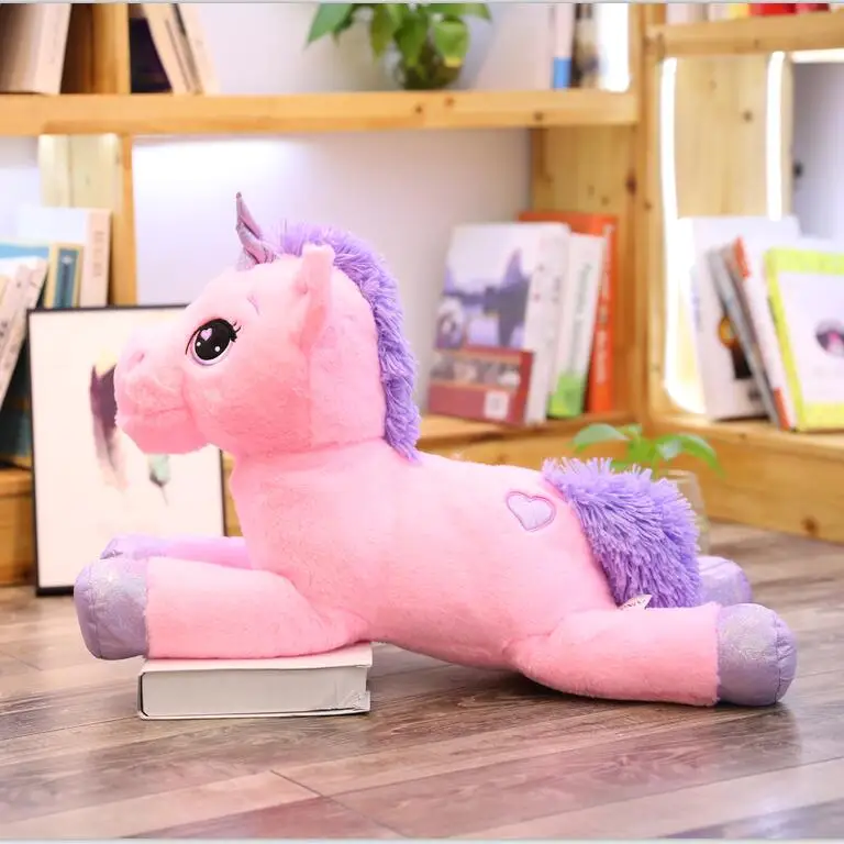 Новое поступление большие плюшевые игрушки Единорог Милая Розовая белая лошадь Мягкая кукла чучело большие игрушки для детей подарок на день рождения