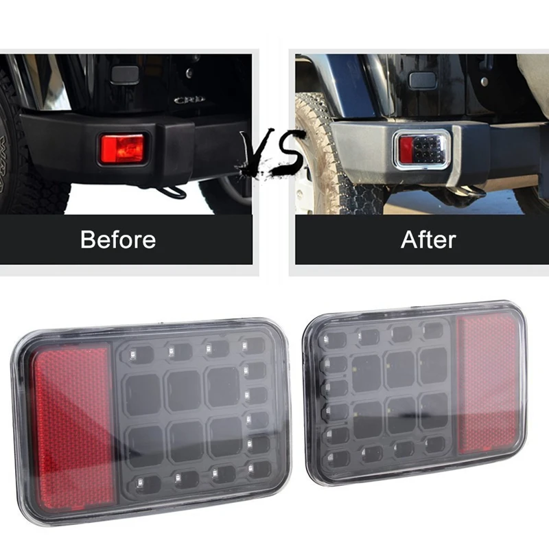LED Tail Rear Back Bumper Light Back up Reverse Lights Back Parking Light Brake Light Assembly for 07-15 Jeep Wrangler JK f
