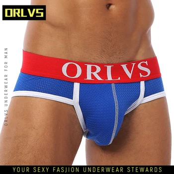 

ORLVS Brand Men Underwear Briefs Sexy Gay Mens Brief Men Cotton Pouch Underwear Cueca Male Panties Bikini Sissy OR132