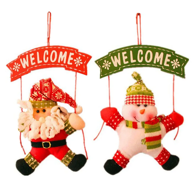 Santa Claus Snowman Tree Door Christmas Decoration For Home Ornament Decor Hanging Pendant Christmas  FEN#