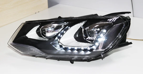 Для Volkswagen для Touareg светодиодный фары линзы проектора bi xenon 2011 2012 2013 год с дневными ходовыми огнями