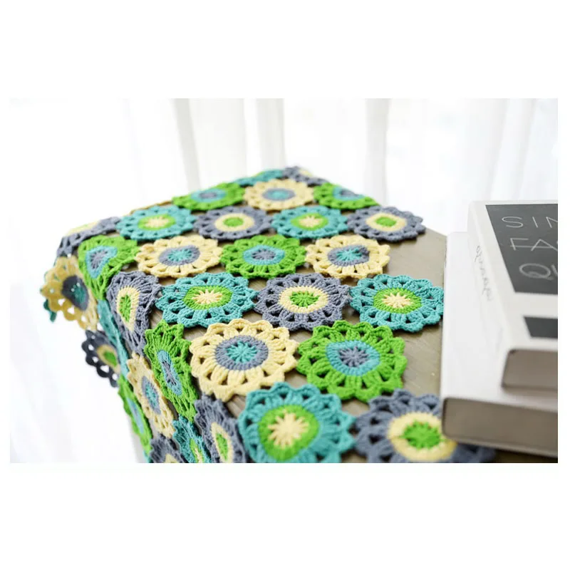 

Original 80*59CM Handmade Crochet Portable Blanket Sofa Mat Romantic Flowers Drama Wedding Prop DIY Home Decorate Tablemats