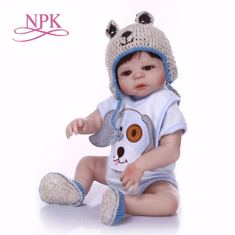 

Full silicone reborn boy baby dolls 23"57cm bebes reborn menino boneca children gift toy doll fashion BJD reborn dolls