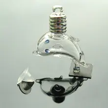 6 мм сосуд для эфирных масел, подвески, флакончики для духов/стеклянные подвески с изображением дельфинов GVP0022