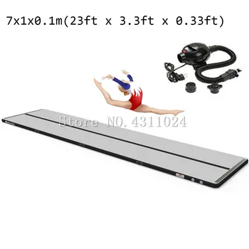 

Free Shipping Air Track Inflatable Gymnastics Tumbling Mat 7*1*0.1m with Air Pump Training Yoga Cheerleading Mat