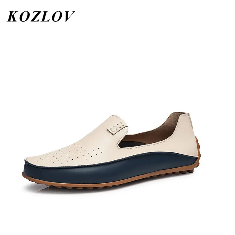 KOZLOV Italian Fashion Men Casual Shoes Designer Slip On Boat Shoes Luxury Brand Mens Penny Loafers Leather Moccasins Big Size