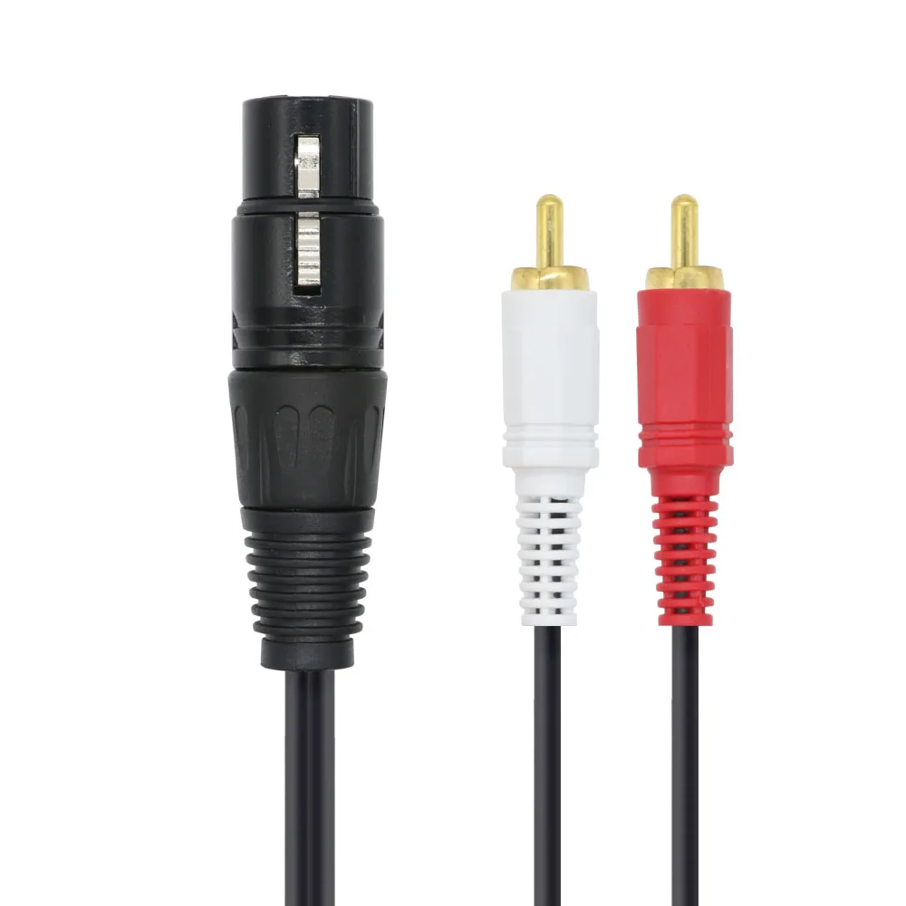 1 5 m XLR Женский до 2 RCA Мужской стерео аудио кабель Y разделительный провод шнур