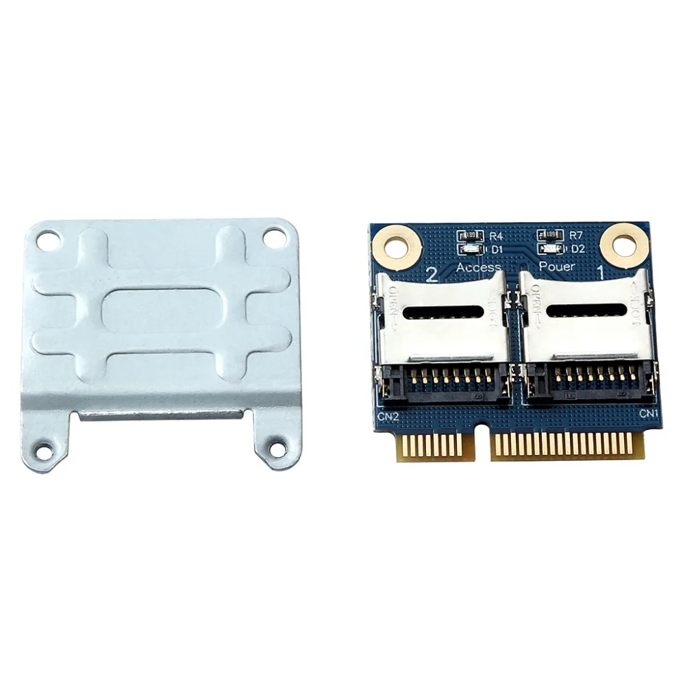 

L Mini PCIE Card Adapter PCI-e mpci-e to Dual TF SDHC SDXC Reader Adaptor PCI-E TO TF Card Support Windows 7 / Vista / XP Mac OS