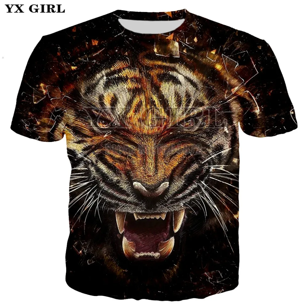 

Unisex Drop shipping 2018 Summer Casual Mens 3d Printed Tiger Tshirt Animal Tiger T shirt High Quality Polyester Top Tees