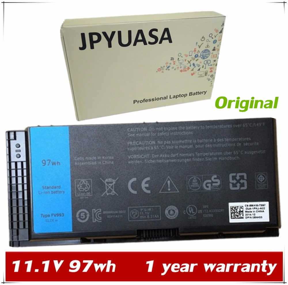 JPYUASA 11.1V 97wh Original FV993 FJJ4W PG6RC R7PND OTN1K5 Laptop