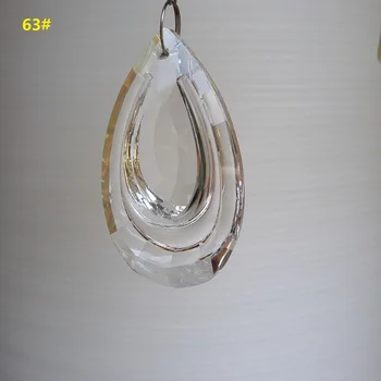 

30pcs/lot 63*36*20MM machine grinding clear63MM double layer droplets Glass Beads For Chandelier crystal