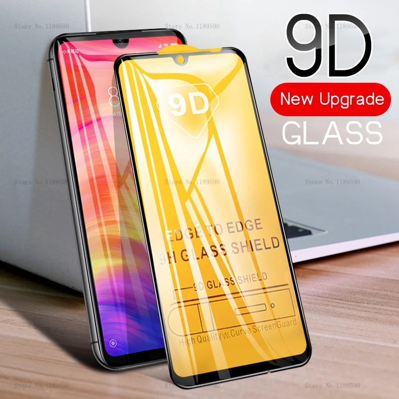 25 PCS 9D Full Cover Curved Tempered Glass For Xiaomi 9 9SE Redmi Note 7 5 6 Pro Redmi GO F2