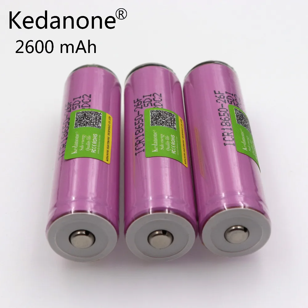 Kedanone Защищенный 18650 аккумулятор оригинальный для samsung Новый 2600mah ICR18650 26F M Li lon