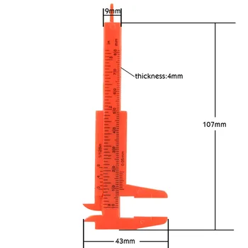 

Mini Plastic Vernier Caliper Gauge Micrometer to 1MM/Ruler Plastic Measuring Outdoor Tools Micrometer Gauge 80 mm Length P5