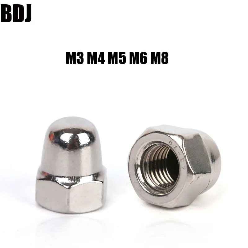 DIN1587 M3 M4 M5 M6 M8 304 гайки из нержавеющей стали Декоративная головка с болтовым